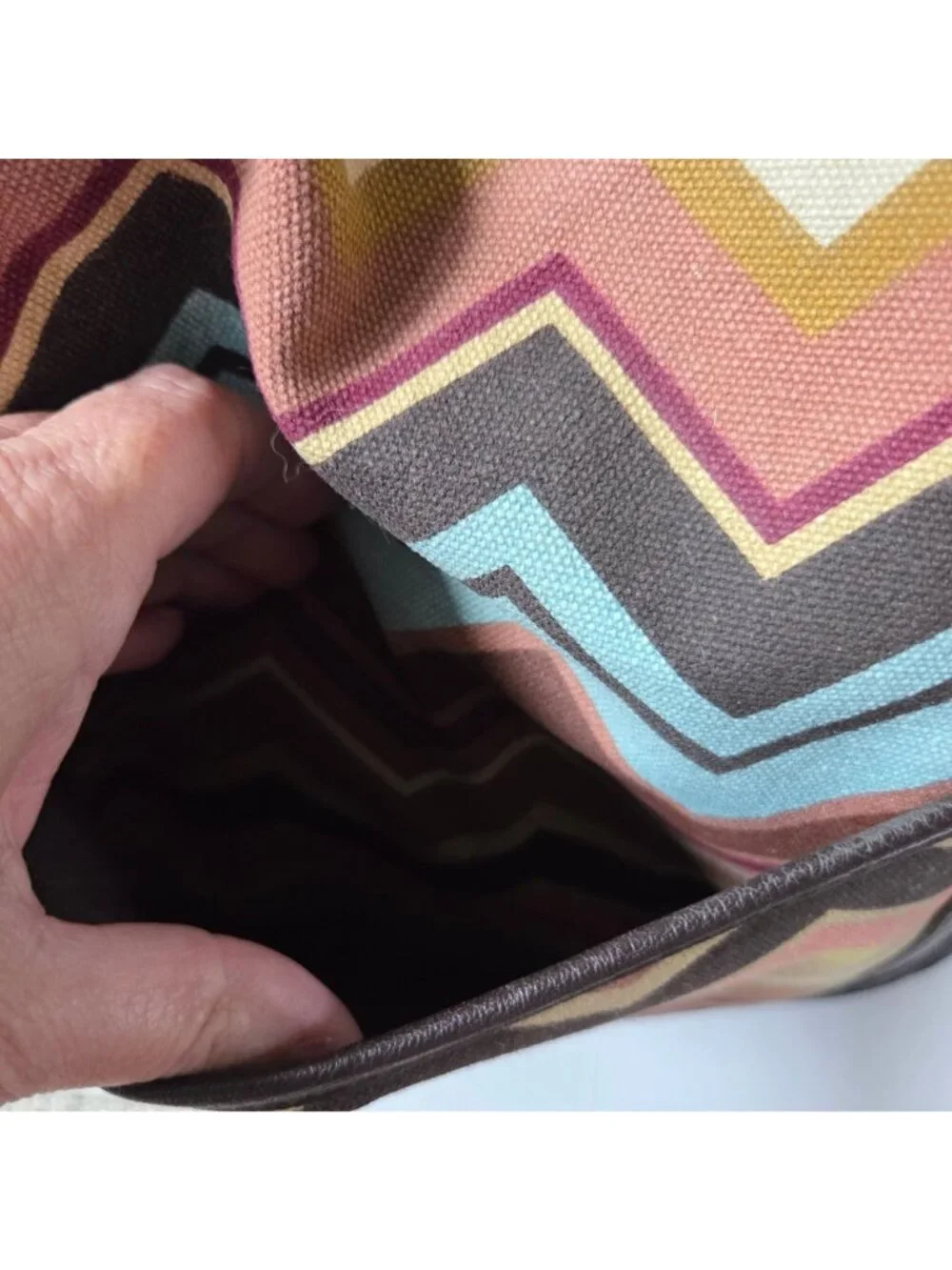 Missoni X Target Tote Bag Canvas Zig Zag Chevron Purse Travel Shopping